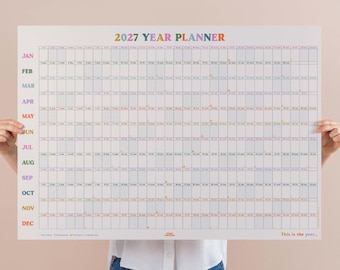 2027 Large Year Wall Planner Landscape Colourful | This Is The Year | 2027 Year Planner | 2027 Monthly Planner | Year to View | A1