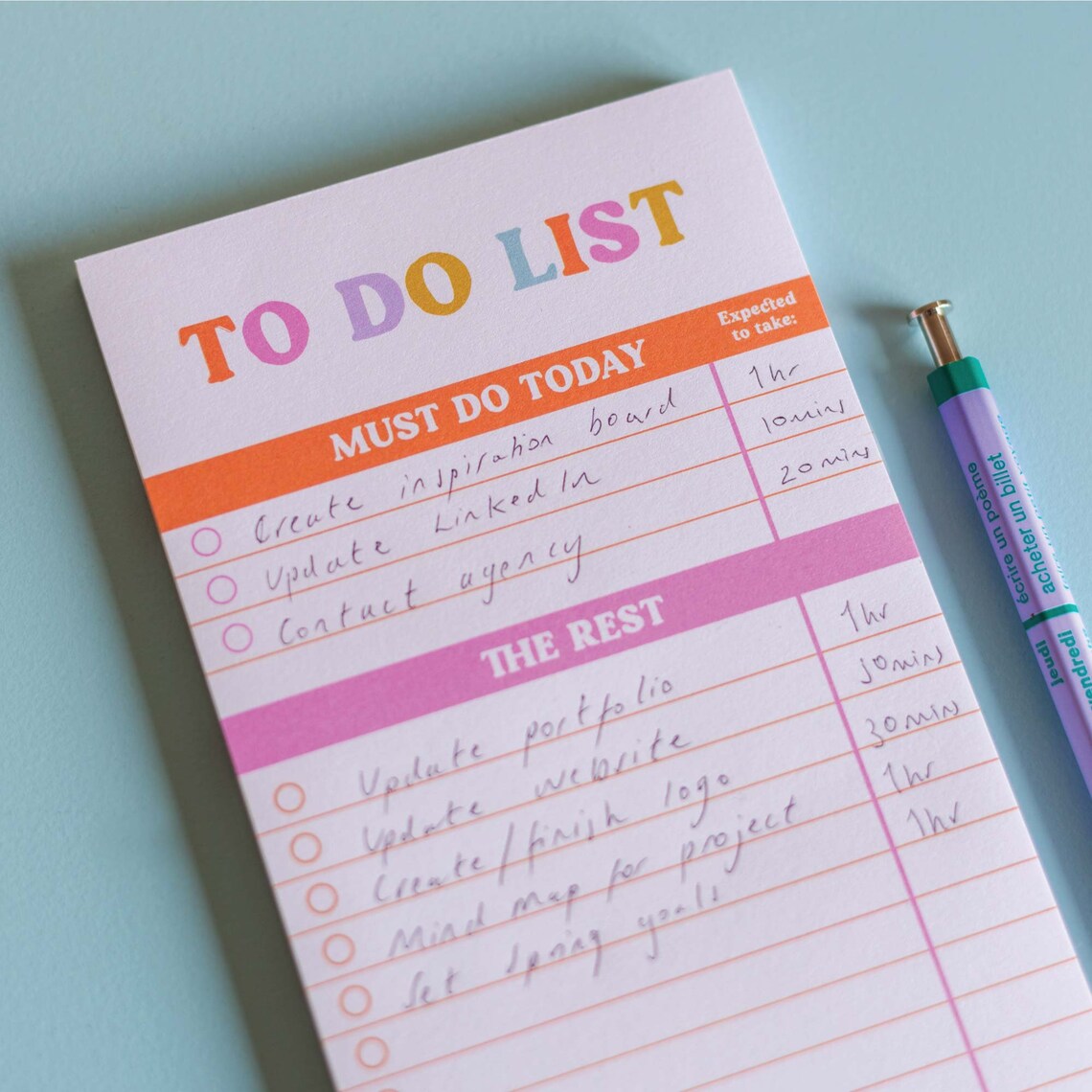 Slim To-do List & Notepad You Got This Colourful Deskpad | Tear off ...