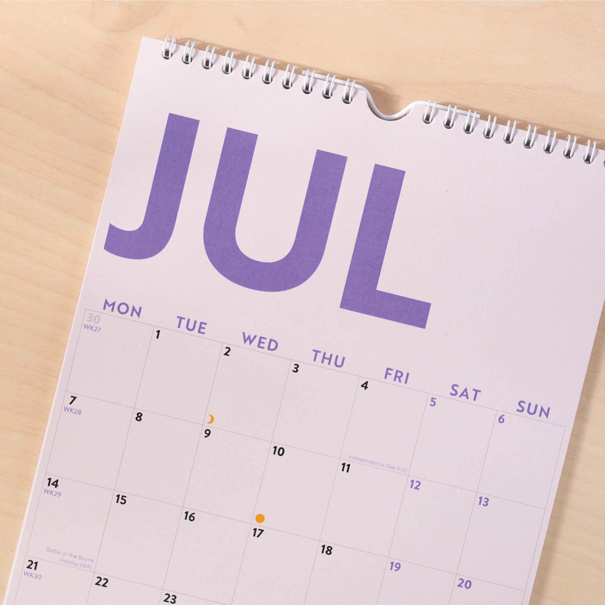 2025 Calendar Simply Bright 12 Month Hanging Calendar | Minimalist Calendar | A4 Wall Calendar | Colour Block Calendar