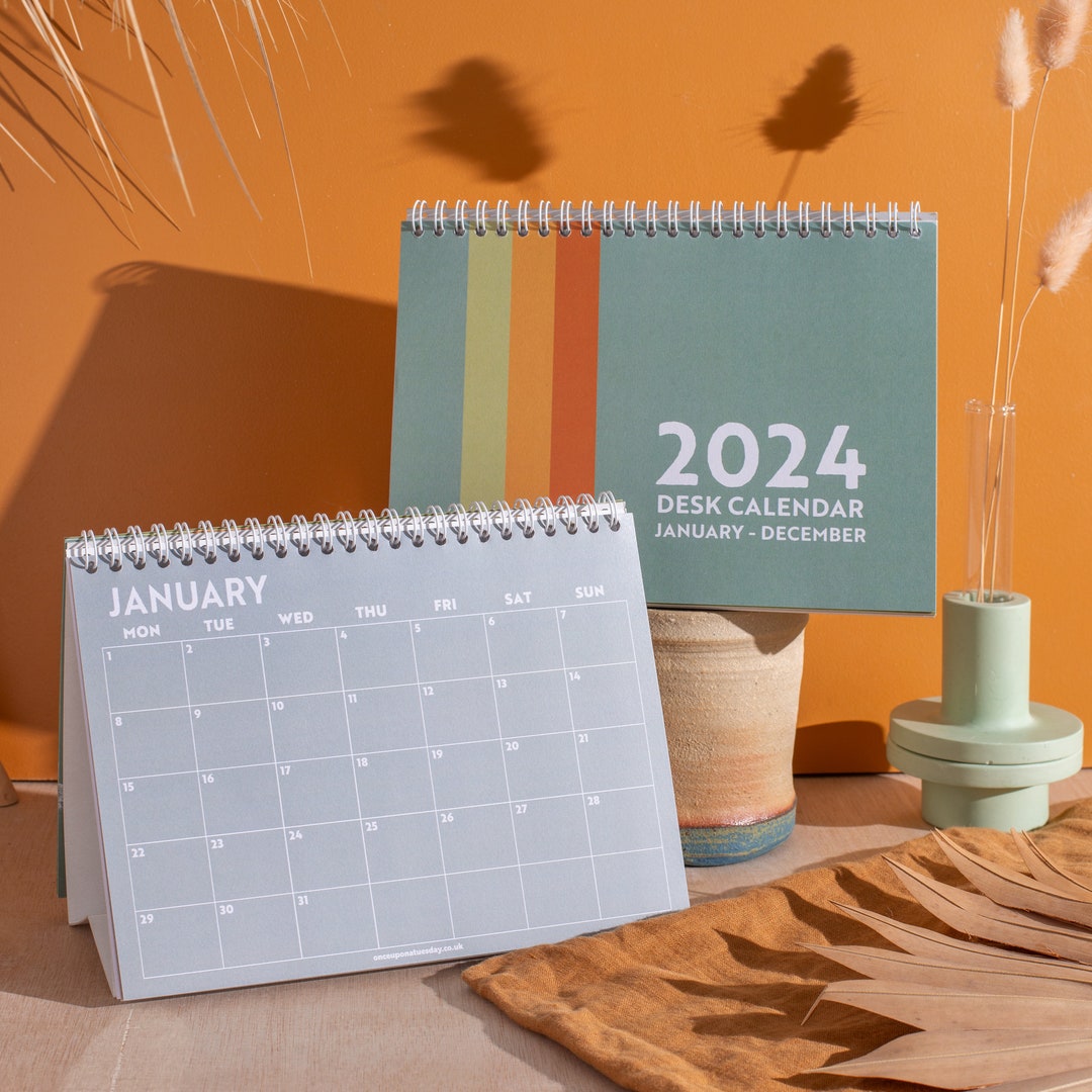 2024 A5 Desk Calendar Surf Inspired Minimalist Free Standing Desk A5 Desk Calendar 2025