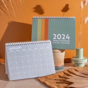 2024 A5 Desk Calendar Surf Inspired | Minimalist | Free Standing Desk Planner | Desktop Calendar | Office Desk Accessories