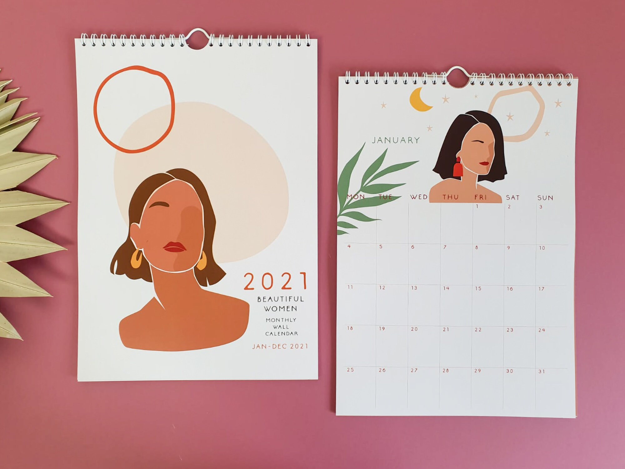 2021 Wall Calendar Beautiful Women Monthly Calendar Etsy