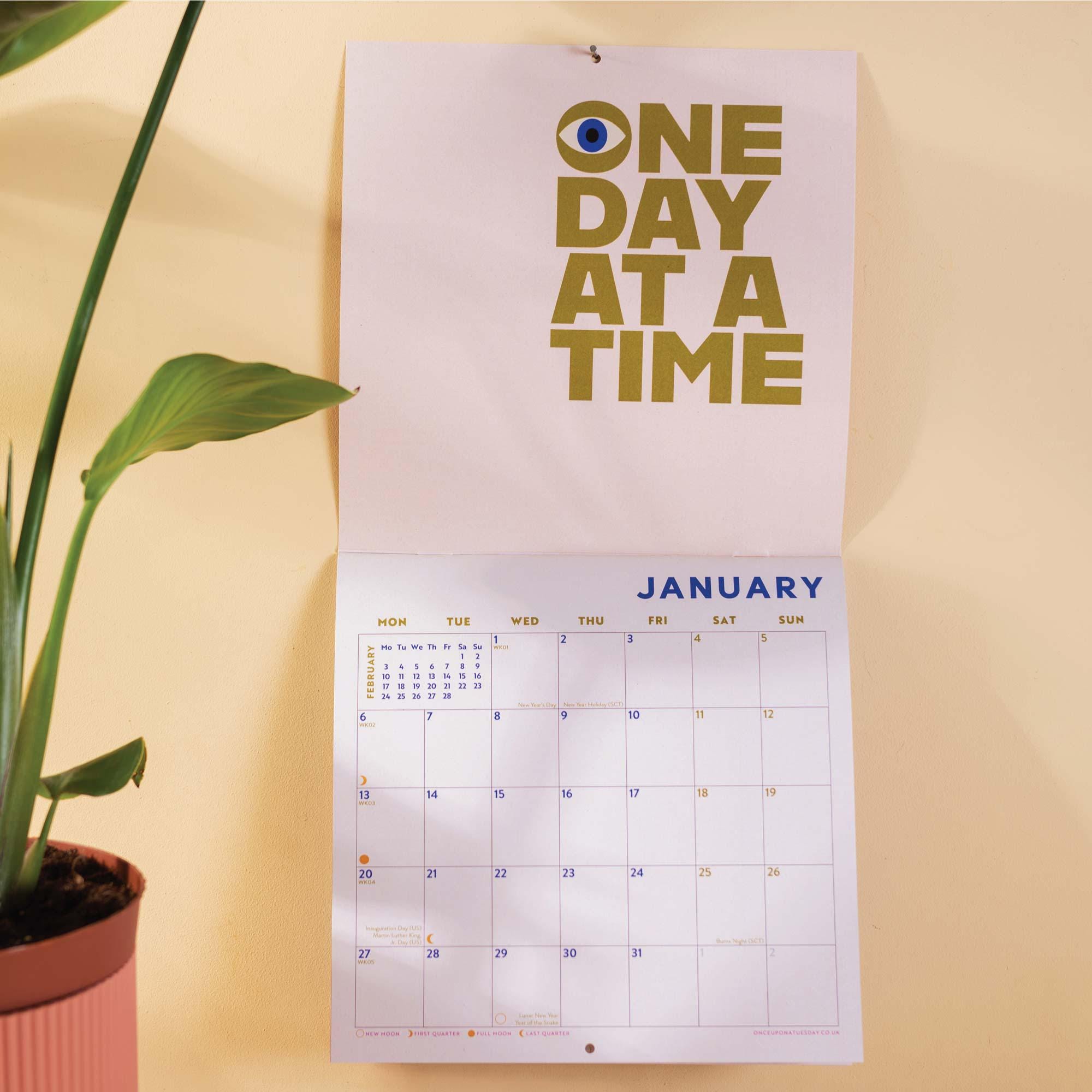 2025 Positivity Art Calendar Monthly Planner | Positive Quotes Calendar | Art Planner | 12 Month Hanging Calendar