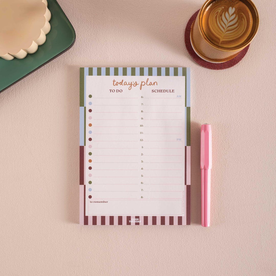 A5 Daily Planner Pad Hourly Planner Notepad Boho Nouveau | To-do List ...