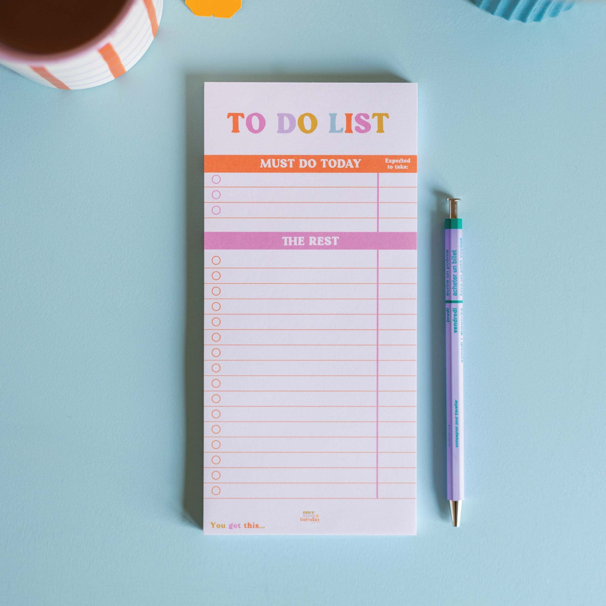 Slim To-do List & Notepad You Got This Colourful Deskpad | Tear off ...