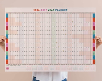 2026-2027 Large Wall Planner | Academic Year Planner | Monthly Planner | Year to View | A1 Planner | Recycled Paper Planner | School Planner
