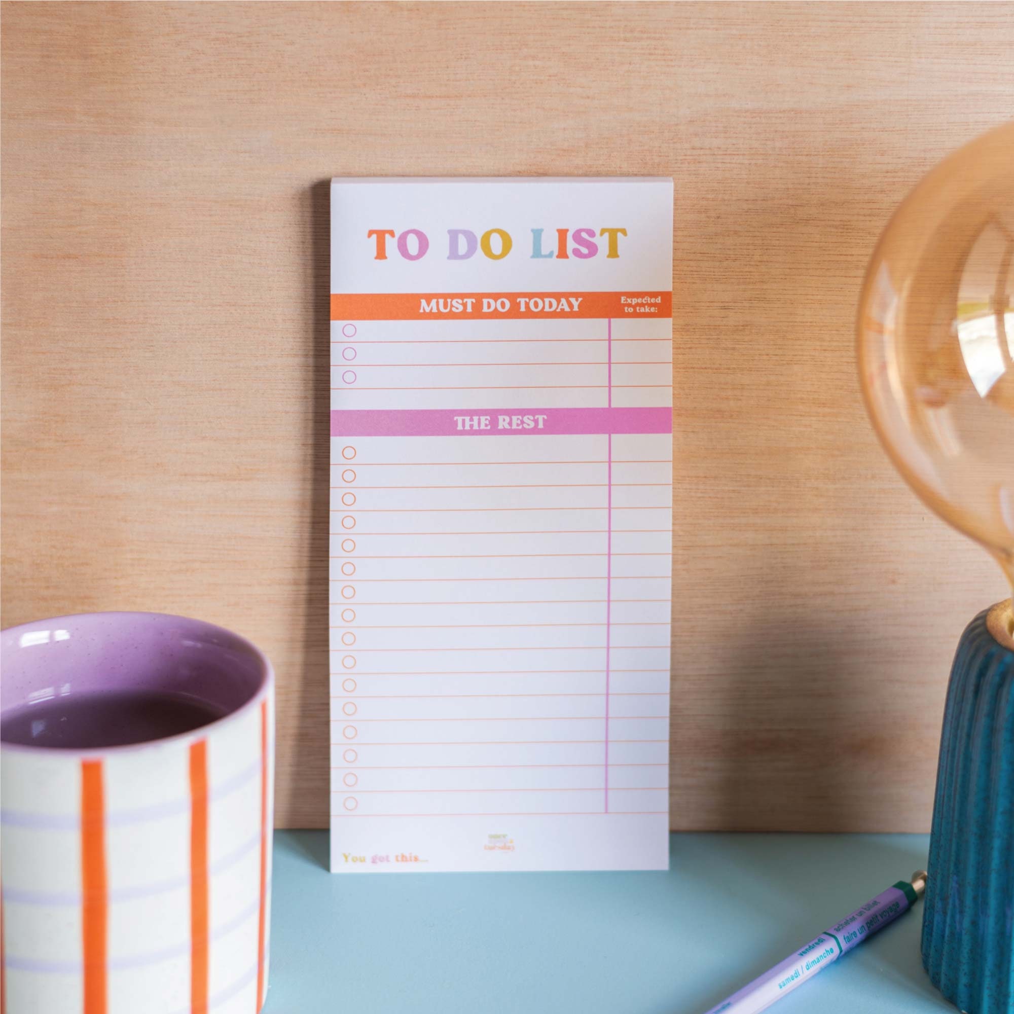 Slim To-do List & Notepad You Got This Colourful Deskpad | Tear off ...