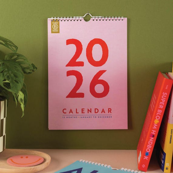 2026 Calendar | Hanging Wall Calendar | Compact A4 Size | Maximalist Aesthetic | Grid for writing