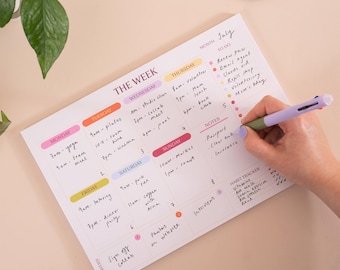 Weekly Planner Pad | Undated | A4 Tear Off Pad | Colour Theory | Desk Organiser | To Do List Planner | Weekly Planning