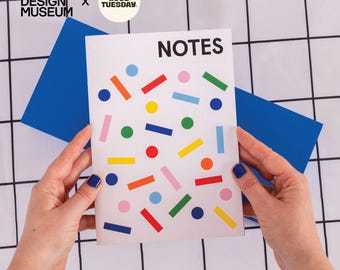 A5 Geometric Shapes Design Museum Notebook | Ruled Journal | Recycled Paper | UK Made Stationery | Recycled Paper Journal | Colourful Notes