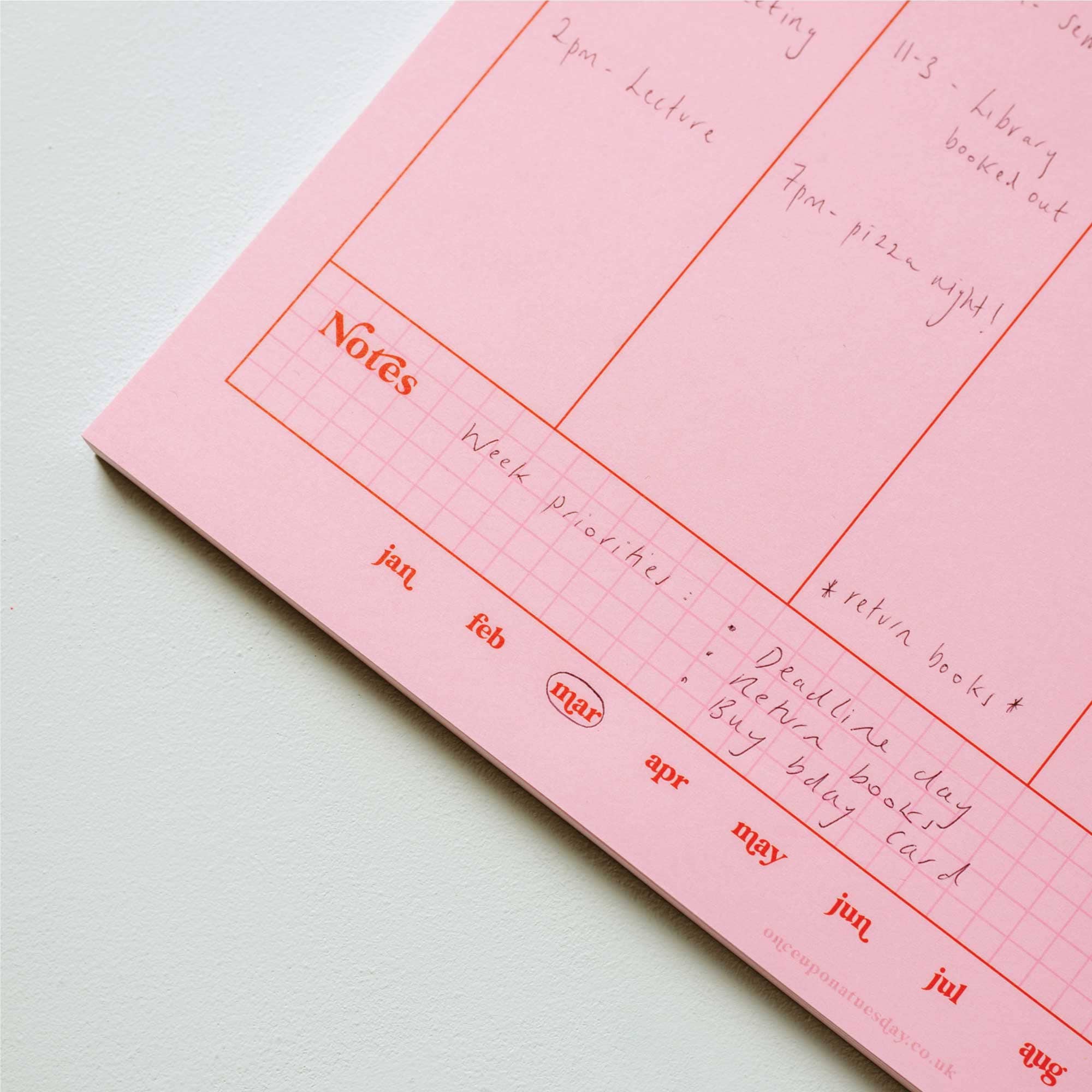 Weekly & Daily Planner Pad Set Pink and Red | Daily Notepad | To-do ...