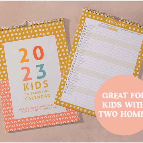 Coparenting Kids Calendar Planner 12month Wall Calendar Etsy