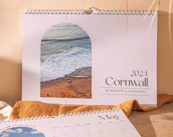 2024 Wall Calendar Cornwall Photography 12 Month Hanging Calendar | Photography Monthly Calendar | A4 Calendar | Cornwall Print