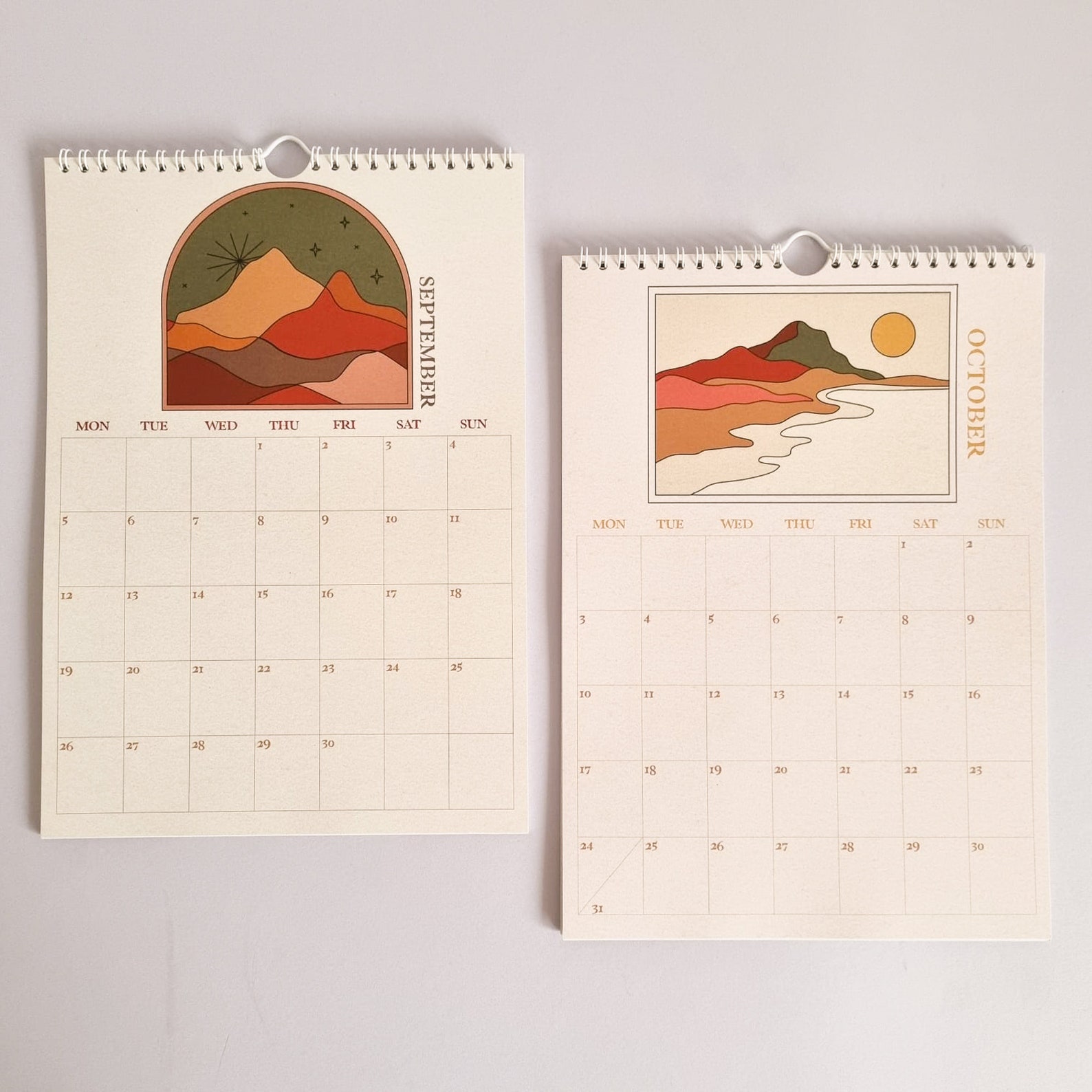 2022 Desert Sun Wall Calendar 12 Month Hanging Calendar Etsy