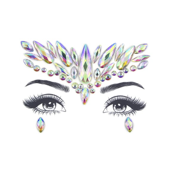 Women Face Crystal Face Jewels Glitter Rhinestone Bindi Temporary
