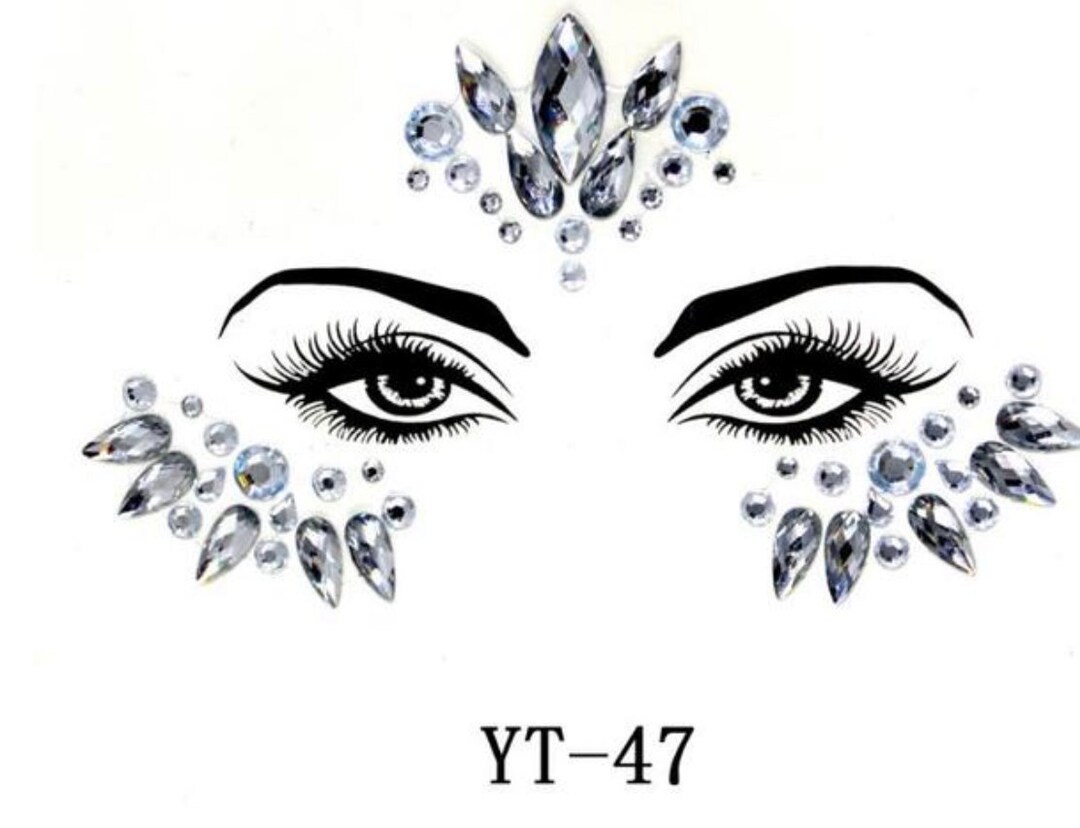 Face Gems Jewels Face Jewels Tattoo Stickers Rave Crystals Etsy Singapore