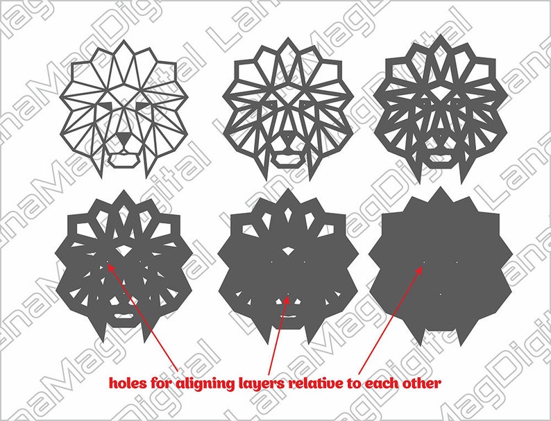 Download 6 Layered Lion Head Mandala SVG DXF EPS cdr digital file ...