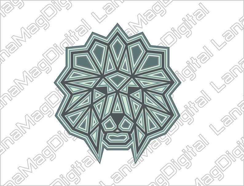 Download 6 Layered Lion Head Mandala SVG DXF EPS cdr digital file ...