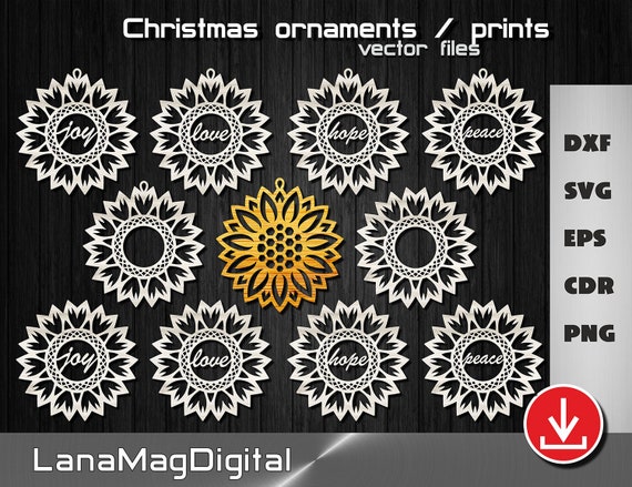 Download Sunflower Svg Christmas Ornament Svg Dxf Vector File Christmas Etsy SVG, PNG, EPS, DXF File