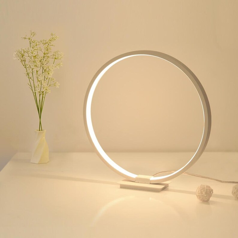 Modern LED table lamp round shape designer lamp bedside lamp table floor lamp Nightlight bedside table lamp black white black Retro