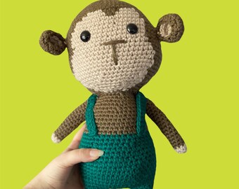 Crochet monkey plush toy-baby shower gift-cuddly toy - birthday gift -nursery decor