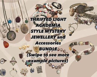 Thrifted womens light  academia mystery jewellery bundle