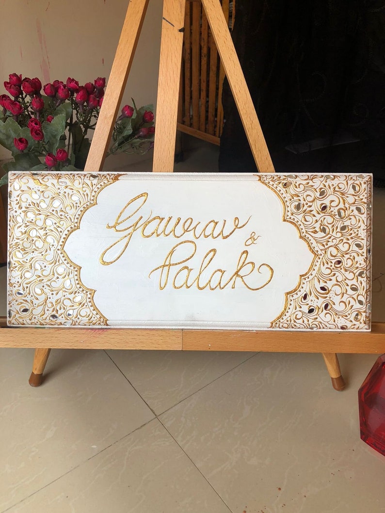 Hand Made Name Plate Texture Art Name Plate Hand Painted Name Plate