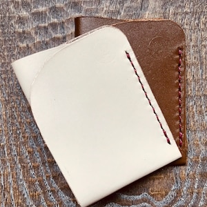 Minimalist  Calf Leather Wallet / Card Holder - Handmade