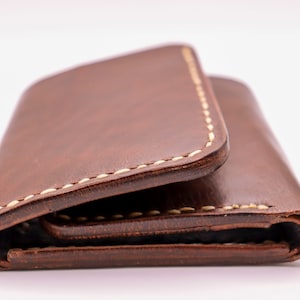 Cartera Tri-Fold de Piel Clásica Hecha a Mano - Gama de Colores