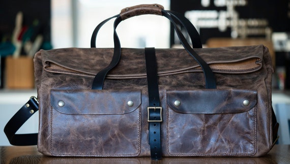 No. 39: The Roughneck - Large Buffalo Leather Roll-top Duffle Bag