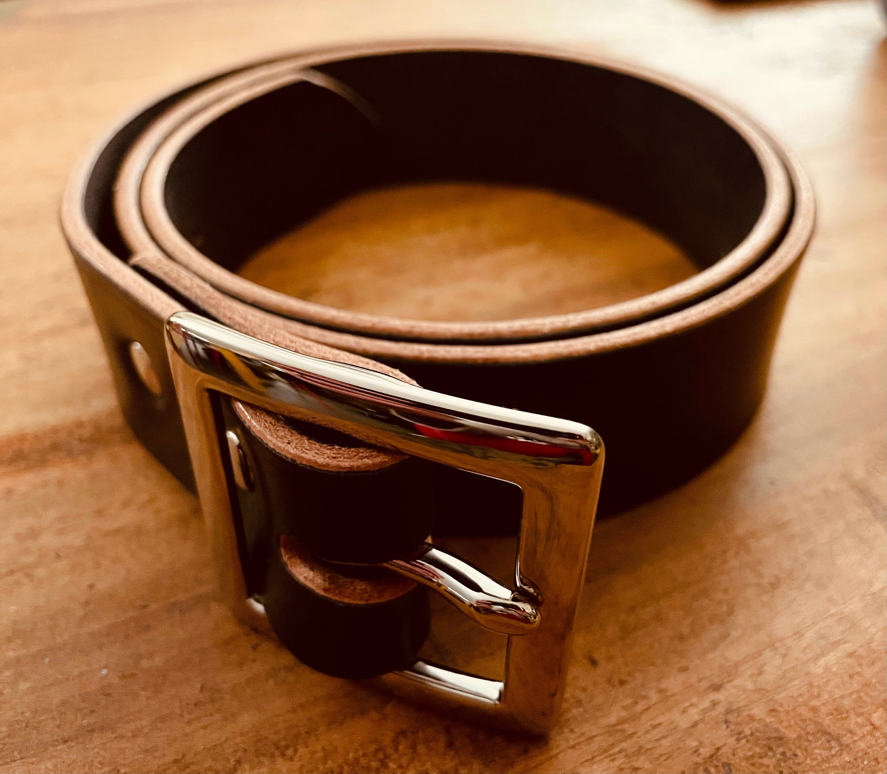 Handmade Traditional Leather Garrison Belt - 1.5