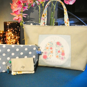 Bolsa artesanal, sacola artesanal com bolsos, sacola artesanal para mulheres, sacola artesanal com obras de arte, presente para tricotadores, bolsa artesanal