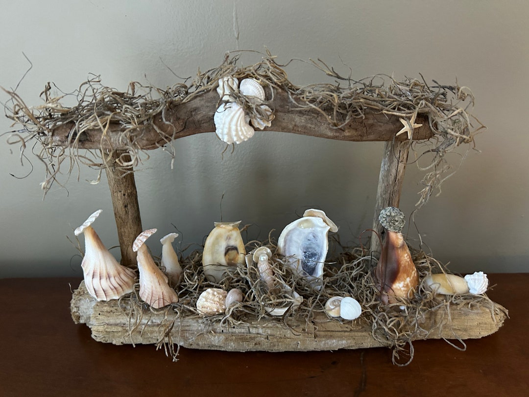 Nativity Oyster Shell Nativity Driftwood Nativity - Etsy