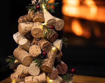 Wine cork light up tree, wine cork Christmas tree, wine cork tree,