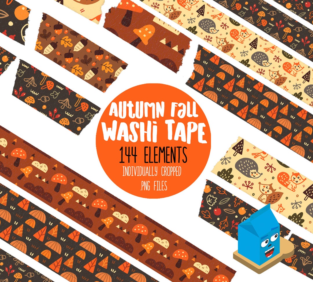 Digital Washi Tape Clipart Autumn Fall Sticker Set Digital - Etsy