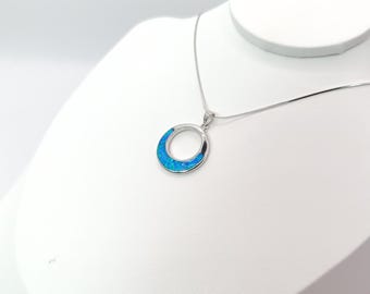 ペンダント「ブルーオパールウッド」、シルバー925 - Etsy 日本