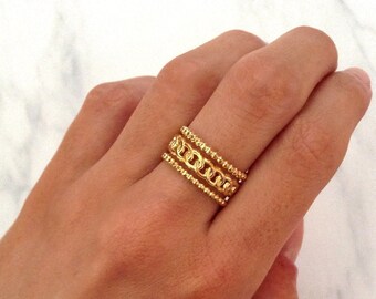 Anillo Chapado En Oro Anillos Múltiples Anillo Apilable Trenzado Boho Estilo Minimalista