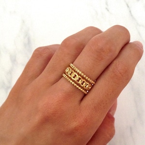Gold Plated Ring Multi Rings Boho Braided Stackable Ring Minimalist Style image 1
