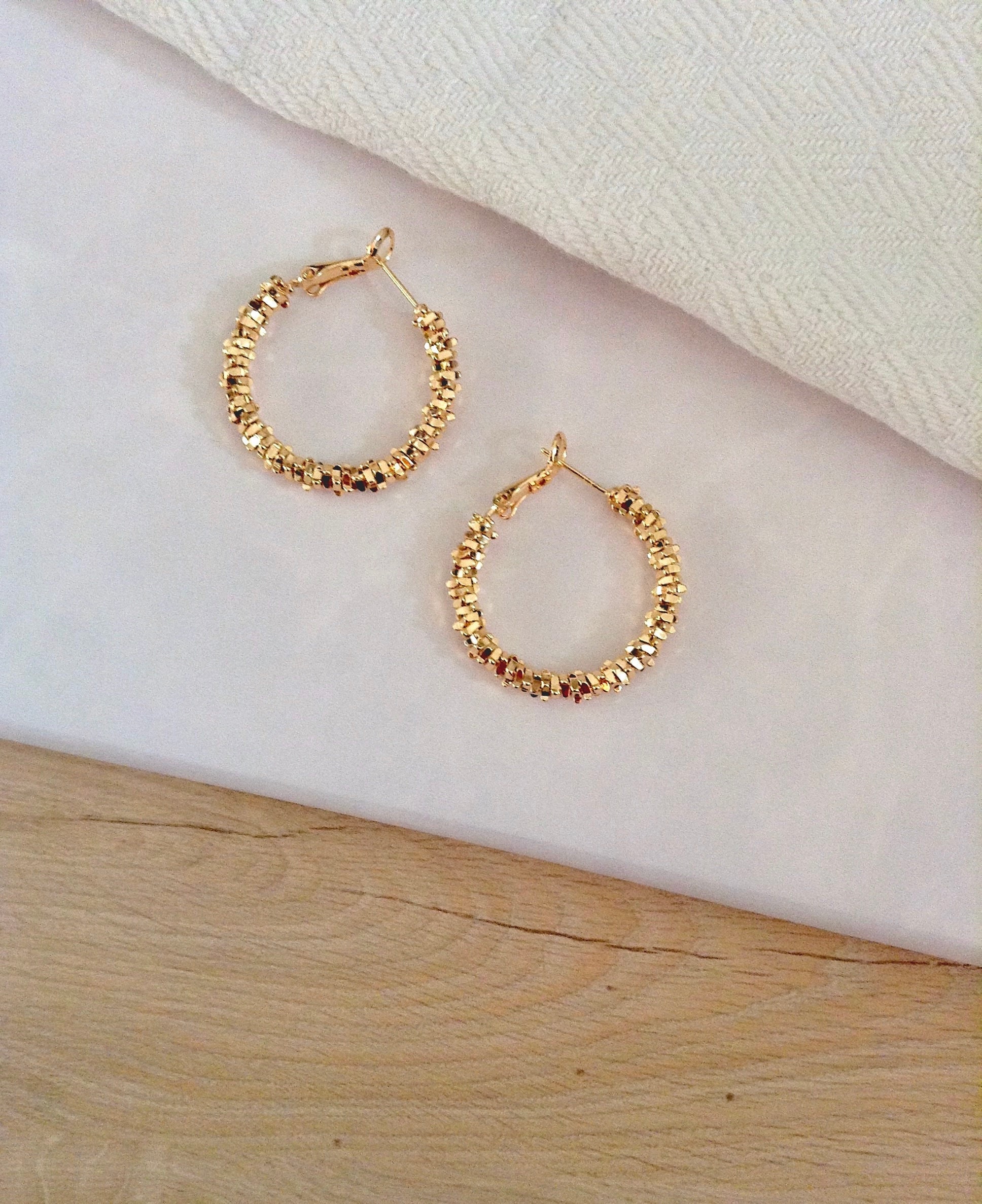 Boucles d'oreilles Plaqué Or Cercle