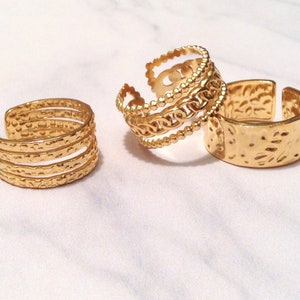 Gold Plated Ring Multi Rings Boho Braided Stackable Ring Minimalist Style image 5