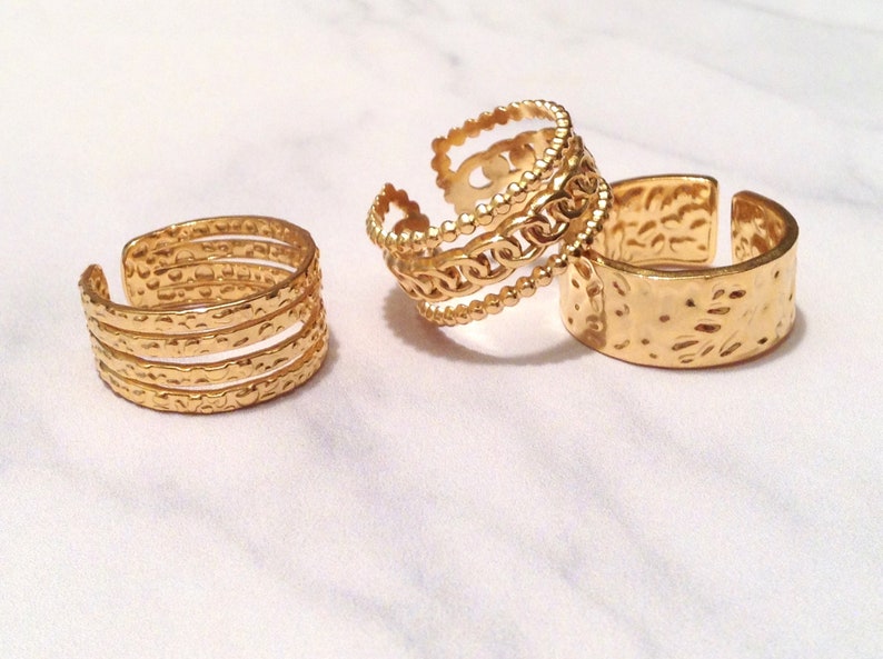 Gold Plated Ring Multi Rings Boho Braided Stackable Ring Minimalist Style image 5