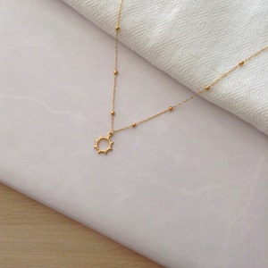 Gold Plated Sun Necklace trendy sun circle pendant fine chain necklace gold choker image 6