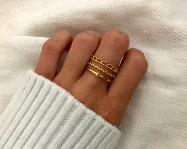 Lot De 9 Bagues Réglables Pour Femme – Or Doré – Empilables Et Minimalistes – Idéales Pour Tous Les Jours Ou Cadeau