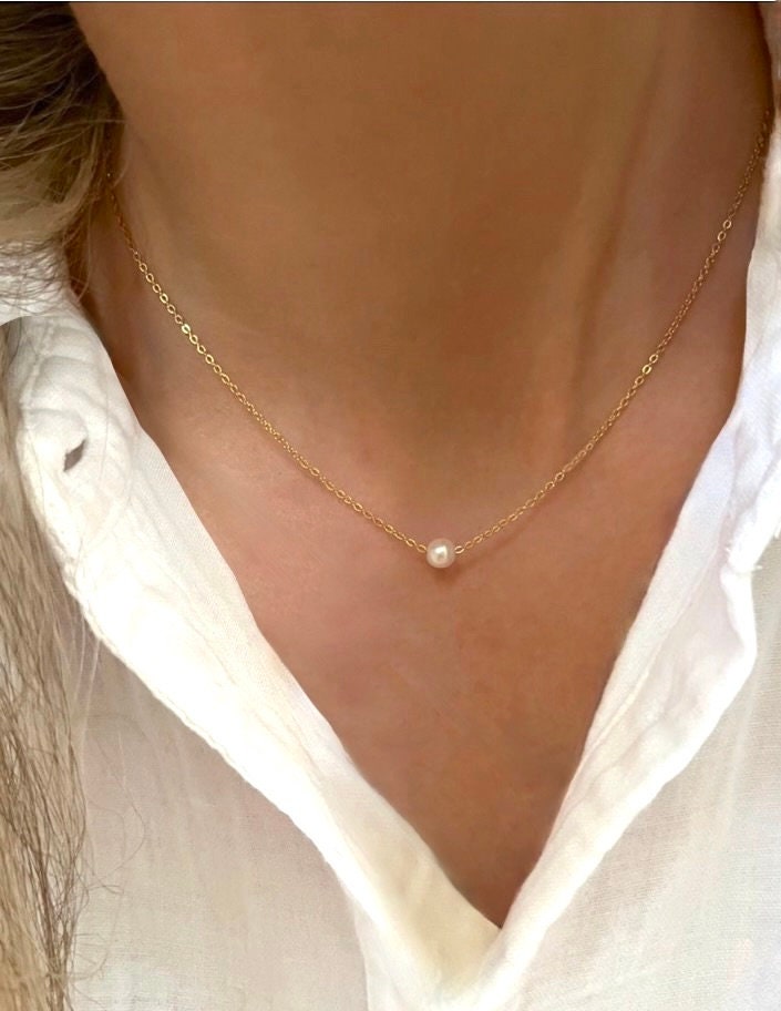 Naszyjnik z pereł słodkowodnych, pozłacany, modny, cienki łańcuszek, wielorzędowy złoty naszyjnik typu choker z wisiorkiem z pereł