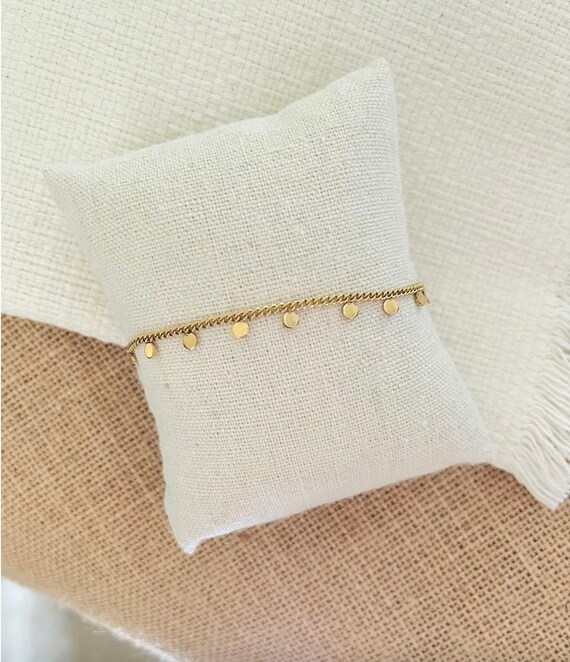 Bracelet Plaqué Or 18 Carats - Chaine Et Petites Pampilles - Longueur 17-18 Cm - Neuf Avec étiquettes