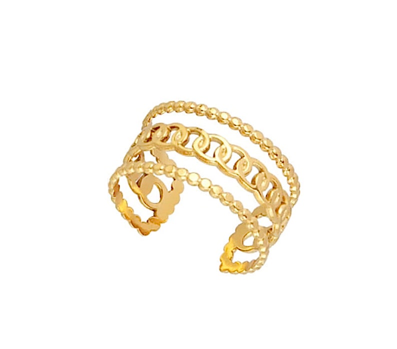 Gold Plated Ring Multi Rings Boho Braided Stackable Ring Minimalist Style image 6