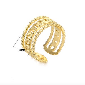 Gold Plated Ring Multi Rings Boho Braided Stackable Ring Minimalist Style image 7