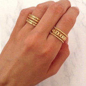 Gold Plated Ring Multi Rings Boho Braided Stackable Ring Minimalist Style image 3