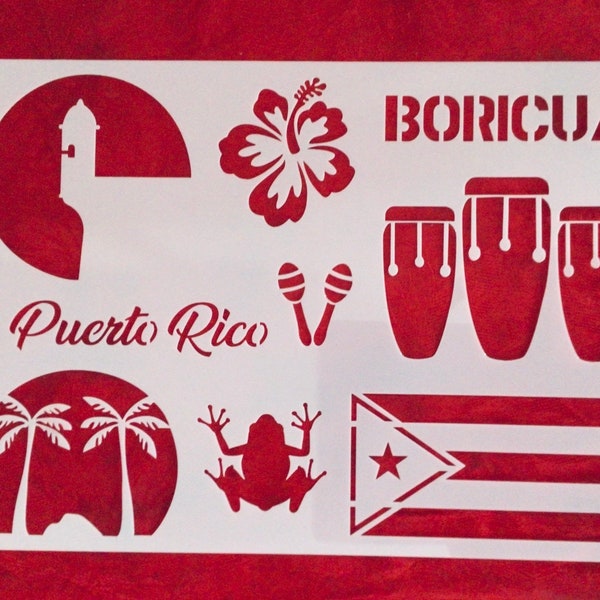 Puerto Rico themed template 11” x 7.5”