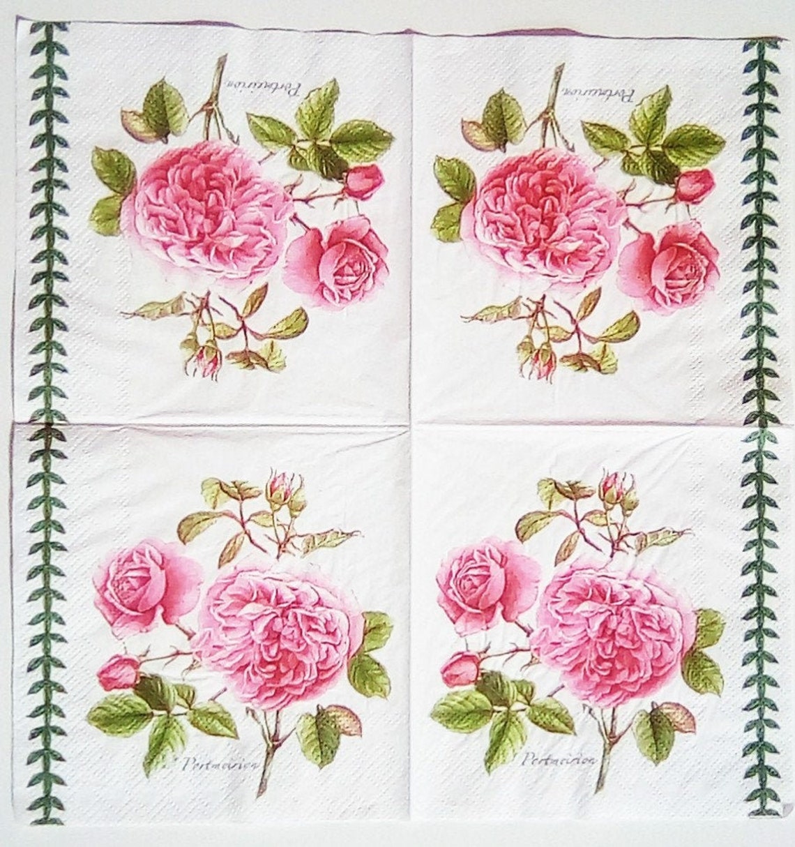 1 Botanic Garden paper napkin for decoupage with rose design Etsy